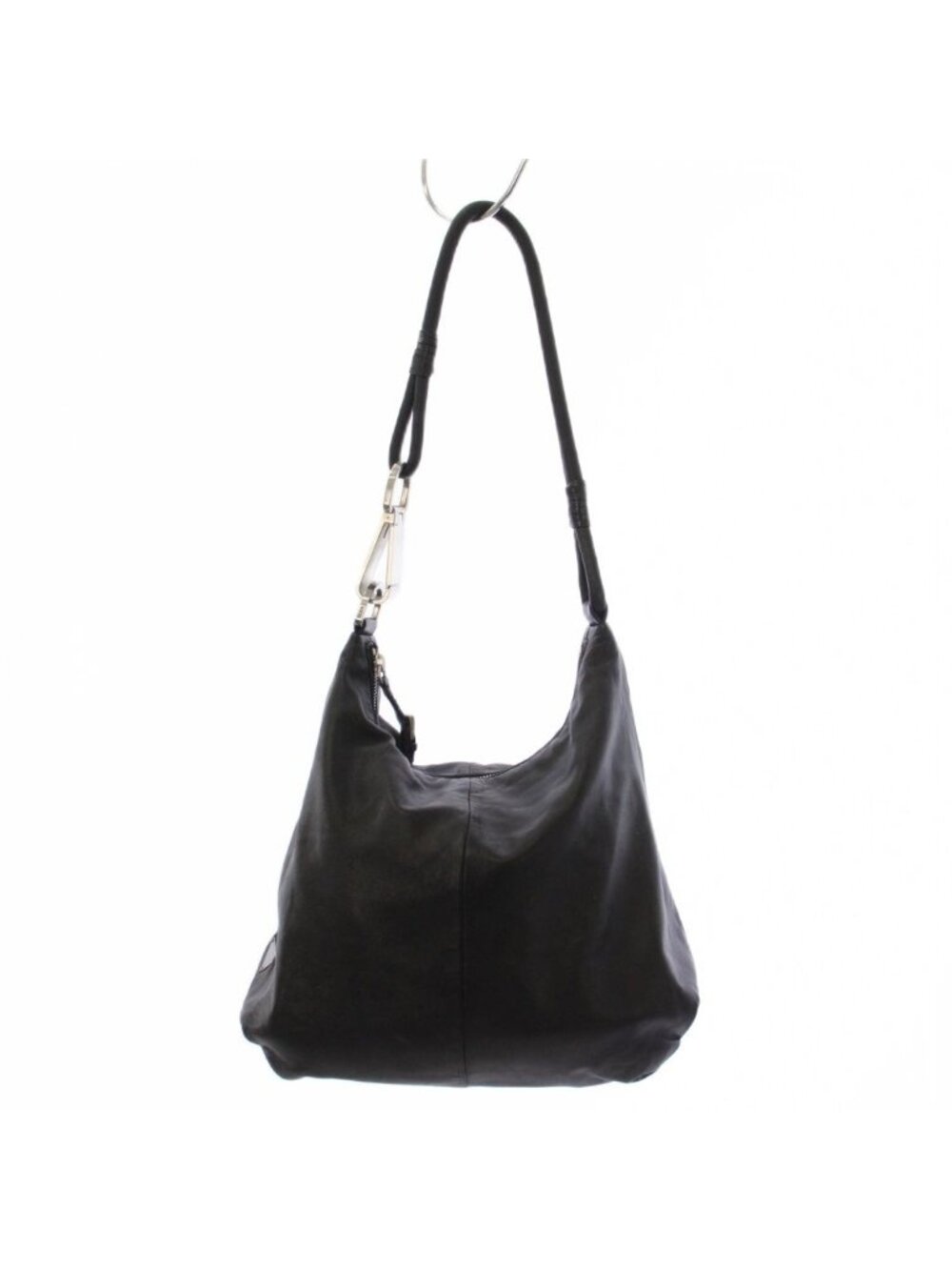 Prada Handbag Leather Triangular Plate Black